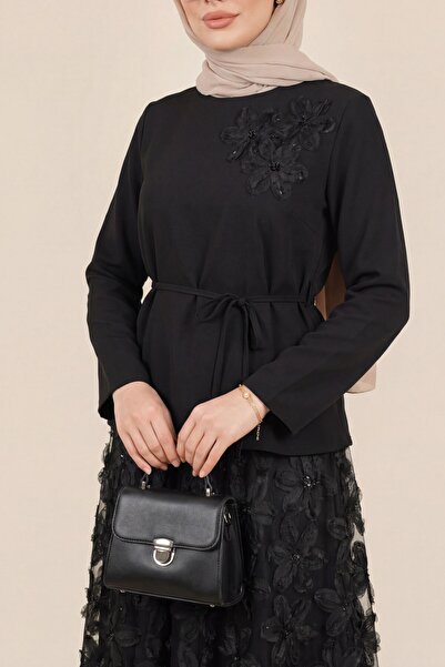 Modamorfo Εισαγόμενο σετ κρεπ με οργάντζα και τούλι, με λουλούδια και ζώνη στ...