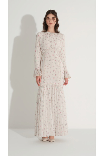 miha Hicran Önal Lace Fish Form Dress Ecru
