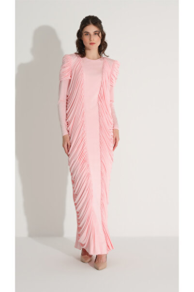 miha Hicran Önal Side-Drapped Dress Powder