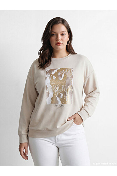 LC Waikiki I Printed Soft Touch Bol Dikim Women's Sweatshirt Tunic from Freez...