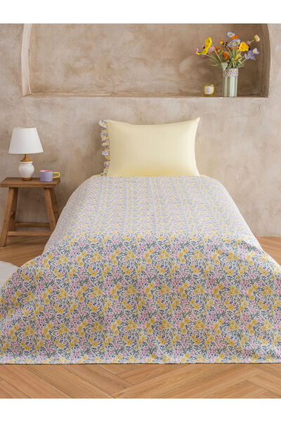 LC Waikiki YK PLUS LCW HOME Σετ Πικέ Μονό Κρεβάτι με Σχέδιο Λουλουδιών