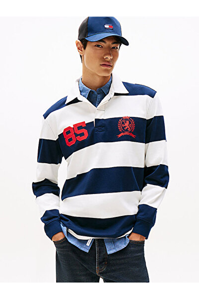 Tommy Hilfiger Men's Tjm Relax Stripe Rugby Polo T-Shirt