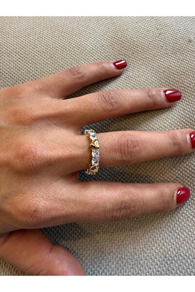 DEROSA JEWELRY&TEXTILES Tam Tur Zirkon Yuvarlak Yüzük
