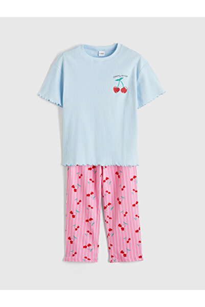 LC Waikiki Rmz Gi̇yi̇m Farkiyla Printed Girls' Pajama Set