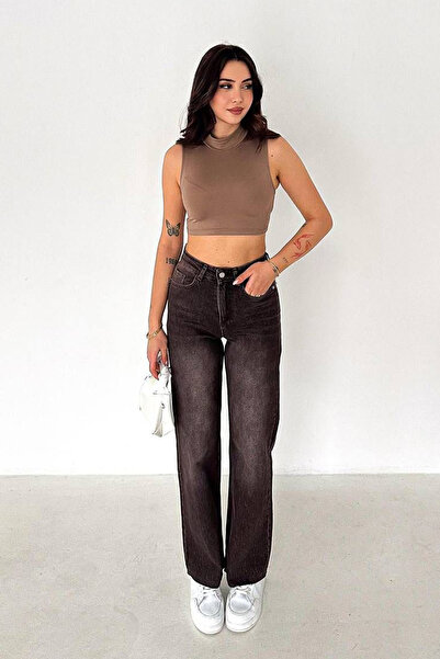 Noa&Noa Γυναικείο τζιν με ψηλή μέση και ίσιο πόδι – Μπλε γραμμή