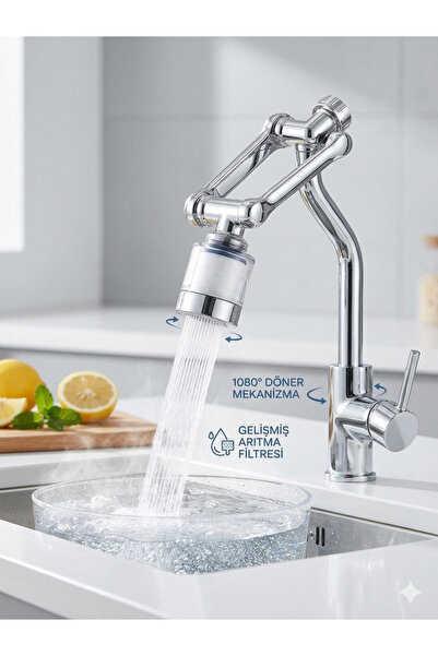 Emka 1080 Derece Döner Mafsallı Arıtmalı Lavabo Musluk Başlığı - Tasarruflu