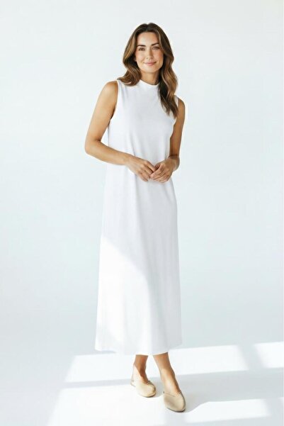 Betimoda Γυναικείο αμάνικο φόρεμα από βισκόζη τεσσάρων εποχών, μίντι μήκους, ...