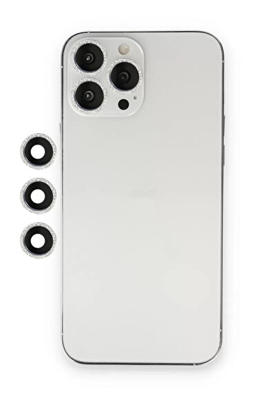 TeknoKapsül Newface Apple iPhone 12 Pro Shine عدسة الكاميرا - فضي