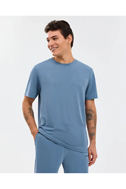 SKECHERS M Regular Lacivert Erkek T-Shirt S2610125-0558