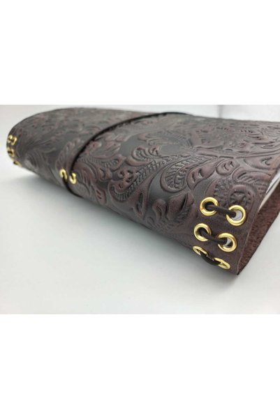 GALANDE Hakiki Deri Baskılı A5 Defter Kılıfı – Kişiye Özel İsim Yazılır Journal Kılıfı, El Yapımı Deri