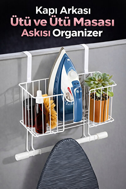 Yenilig Kapı Arkası Ütü ve Ütü Masası Askısı Organizer | Pratik Depolama & Ye...