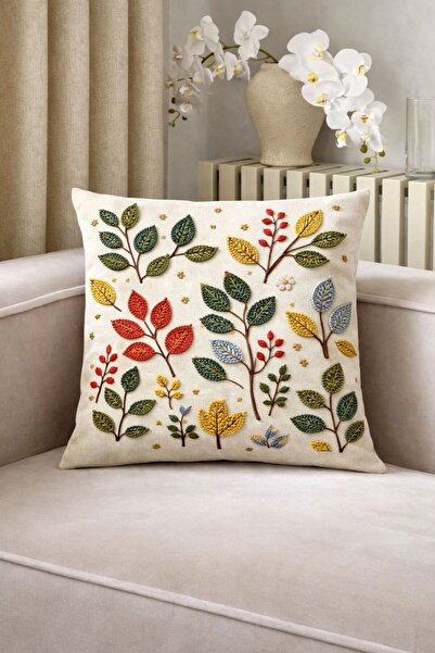 Realhomes Daisy Flower Patterned Cushion Cover 43X43 Modern Decorative Pillow...