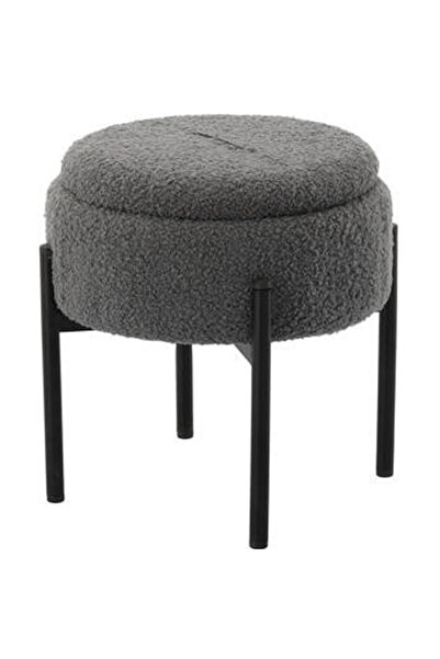 Brius Taburet pentru copii, rotund, spatiu depozitare, 31x28cm, maxim 50kg, gri