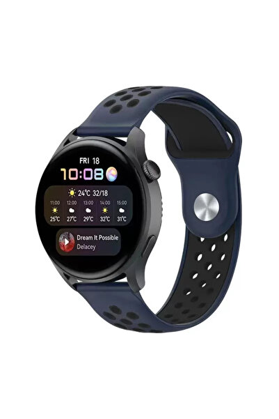 Beta Moda Hub ساعة نيوفايس بسوار رياضي مجوف مقاس 20 ملم - أزرق داكن-أسود