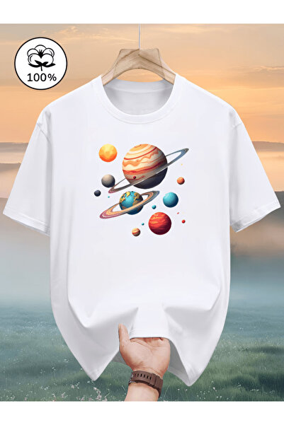 one button Μπλουζάκι Premium Oversize με στάμπα Mr. Planets