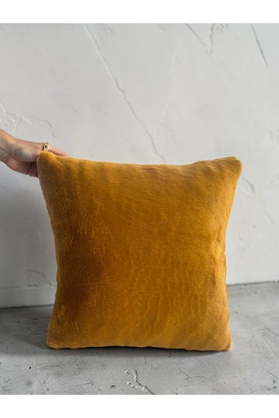 Framgan Premium Plush Fur Throw Pillow - Filled Soft Textured Luxurious Modern Decorative Living Room Pillow