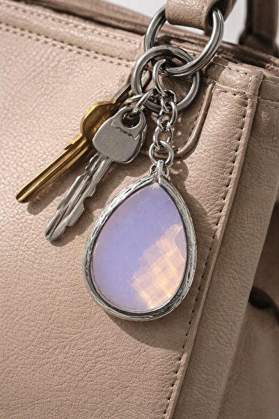 HER ŞEY NOTA www.herseynota.com Silver Color Opalite Drop Cut Natural Stone K...