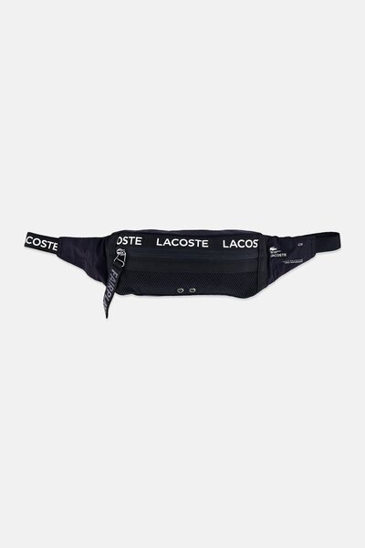 Lacoste Men Brand Logo Adjustable Waist Bag, Black