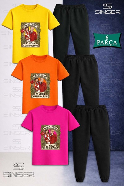 SS SİNSER Παιδικό σετ φούτερ και μπλουζάκι ATA KIZ CERCEVE 23 ΑΠΡΙΛΙΟΥ 3Lu