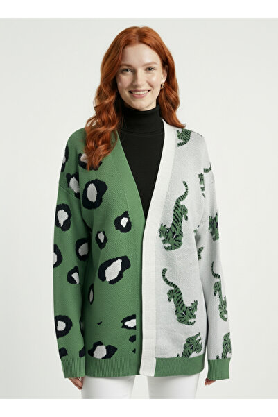 Neden Tekstil Women's Patterned Knitwear Cardigan