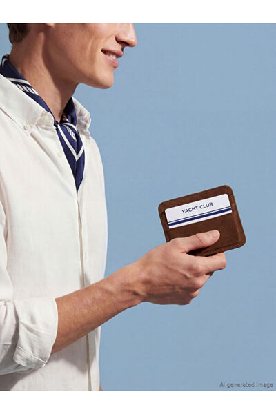 LC Waikiki Rmz Gi̇yi̇m Farkiyla Suede Look Men's Card Holder