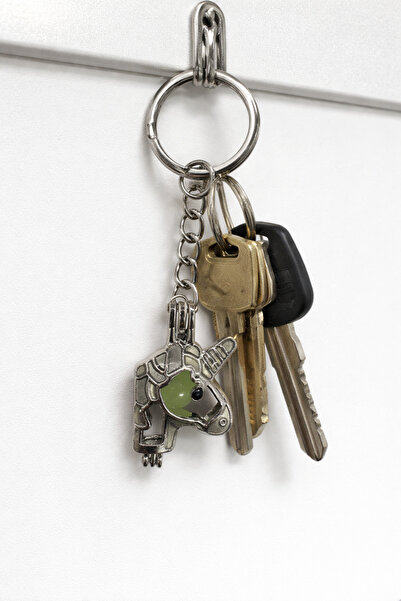 HER ŞEY NOTA www.herseynota.com Glow-In-The-Dark Metal Unicorn Keychain I Sil...