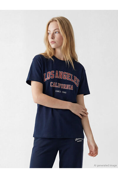 LC Waikiki RMZ GİYİM FARKİLYA Tricou de damă cu imprimeu Los Angeles