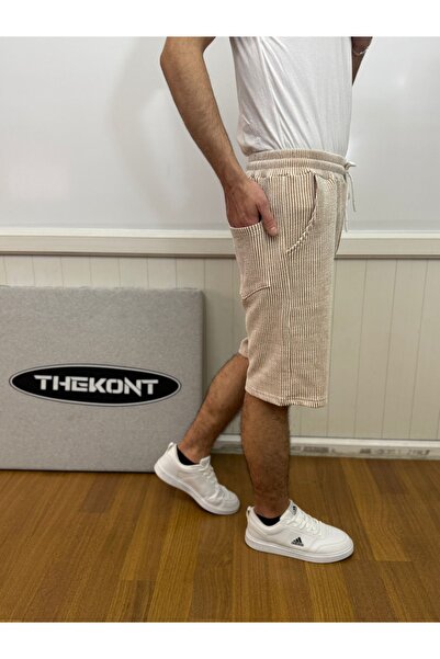 UygunModa Su Yolu Shorts with Striped Back Pocket Detail (Su Yolu Fabric)