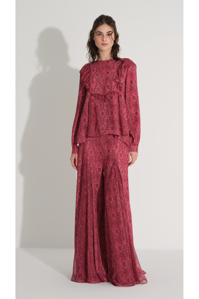 miha Hicran Önal Ethnic Patterned Suit Burgundy