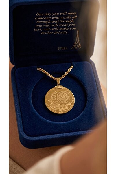 İNN JEWELLERY 316 L Steel Necklace, Anti-Tarnish, Anti-Allergic, with Esmaül ...