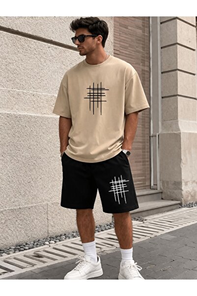orwen life est. 2022 Unisex Oversize Shorts and T-Shirt Set – Minimal Line Pa...