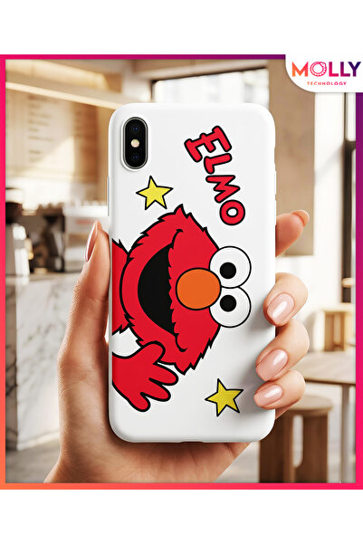 Molly Sesame Street Elmo Pattern Silicone Case for iPhone XS Max