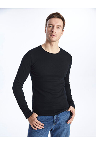 LC Waikiki Nevavm with Difference Oval Collar Long Sleeve Men's T-Shirt