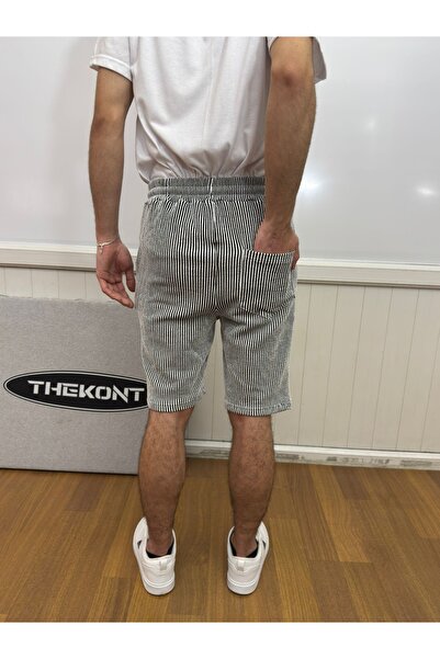 UygunModa Su Yolu Shorts with Striped Back Pocket Detail (Su Yolu Fabric)