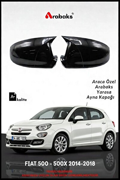 Arabaks FIAT 500 - 500X 2014-2018 Yarasa Ayna Kapağı 2'li Takım (BATMAN TİP, ...