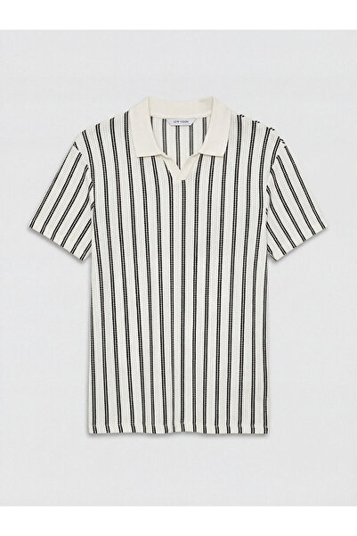LC Waikiki Seray New Season Polo Neck Striped Men's Knitwear T-Shirt