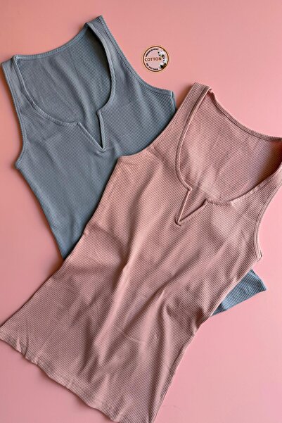 VicTroy Luniva 2-Pack |   Hidden Iron V Low-Cut Camisole Fabric Blue and Dust...