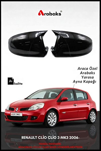 Arabaks RENAULT CLİO CLİO 3 MK3 2006- Yarasa Ayna Kapağı 2'li Takım (BATMAN T...