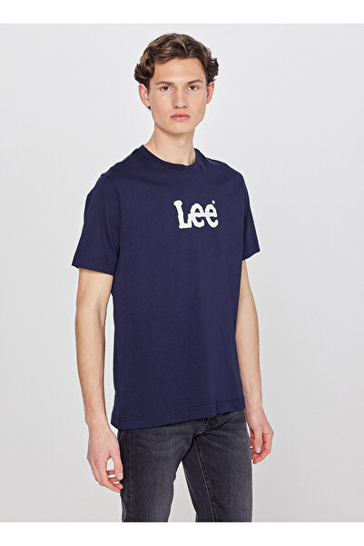 Lee Round Neck Dark Navy Blue Men's T-Shirt L2610100411 Dark Navy Blue T-Shirt