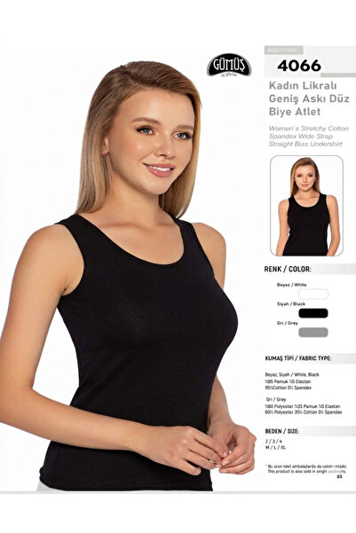 BENALİ Underwear (6 Pieces) Silver Lycra Plain Thick Strap Tank Top