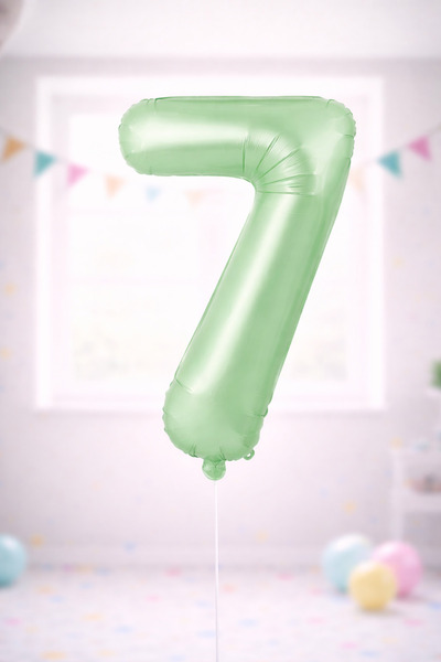 Baloncu Nene 76 cm Retro Green 7 Number Age Balloon Foil Birthday Party Decor...