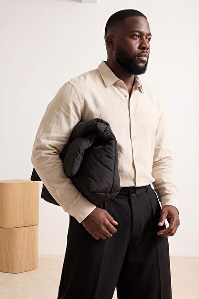 Trendyol Kollektion Taş Regular Herrenhemd in Übergröße TMNSS26AX00004