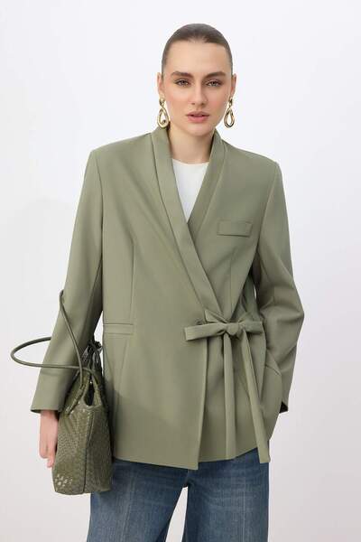 Trendyol Modest Χακί Ρελάξ Πολυ Βισκόζη Απλή ύφανση Άνω & Κάτω TCTAW26CK00001