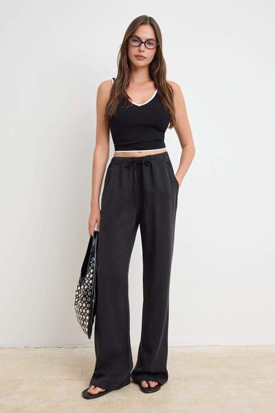 Συλλογή Trendyol Πιο οικονομικά βιώσιμο μαύρο 100% Tencel ™   Τζιν με ελαστικ...