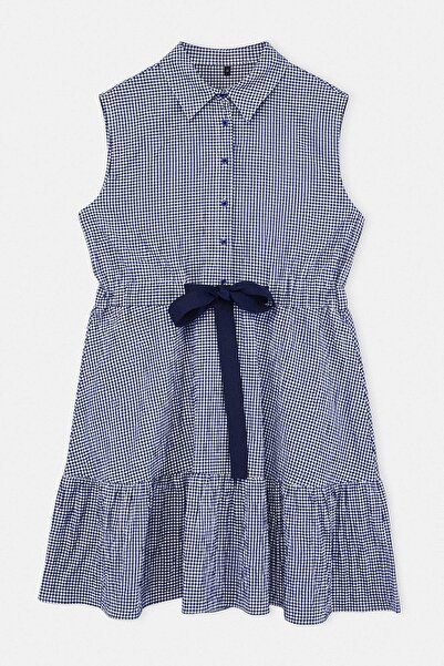 Trendyol Curve Πολύχρωμο φανελένιο υφαντό φόρεμα μεγάλου μεγέθους TBBSS26AH00195