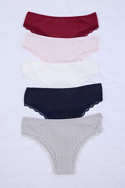 Συλλογή Trendyol Πολύχρωμο Σετ 5 τεμαχίων Βραζιλιάνικα εσώρουχα μονόχρωμα THM...