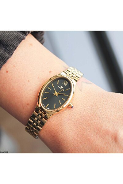 FERRO ساعة يد نسائية بسوار فولاذي أصفر FM88732A-B2 ضمان لمدة عامين 3 ATM مقاو...