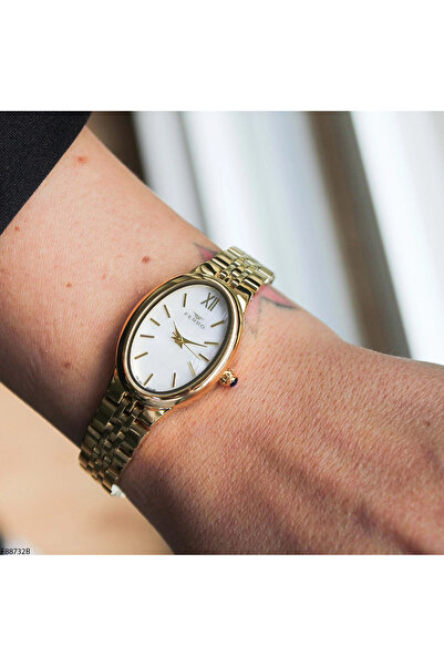 FERRO ساعة يد نسائية بسوار فولاذي أصفر FM88732A-B ضمان لمدة عامين 3 ATM مقاوم...