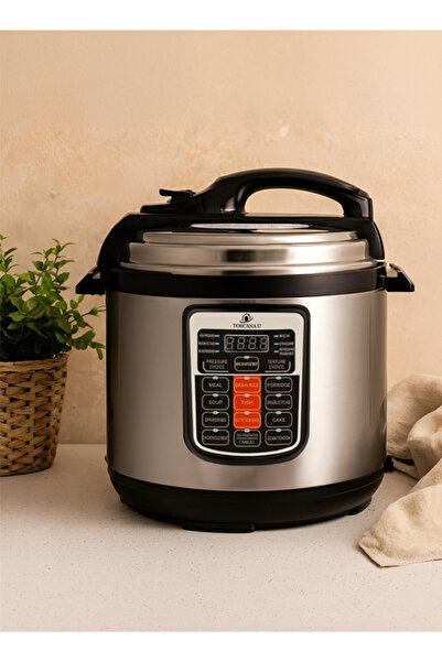 TOSCANA U قدر ضغط كهربائي 6 لتر و وقوة 1000 واط مزودة ب 12 وظيفة مختلفة ستانل...