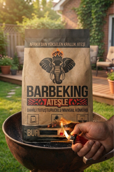 Barbeking Ateşle 1,5 Kg Mangal Kömürü (Yırt, Yak, Pişir)